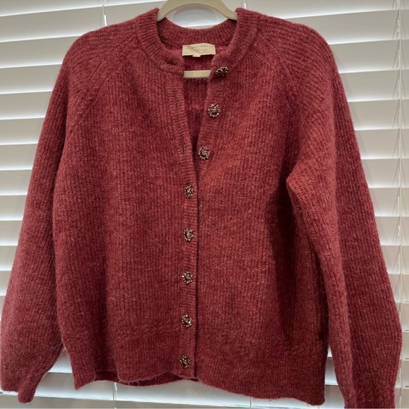 Sezane Othello Cardigan in Rosewood - Picture 2 of 2